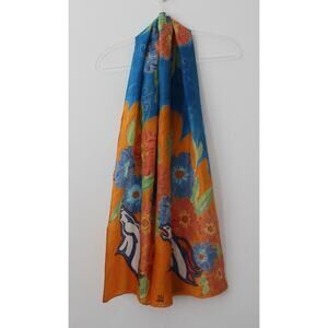 Womens Colorful Horse Scarf Broncos Multicolor Pre-Owned